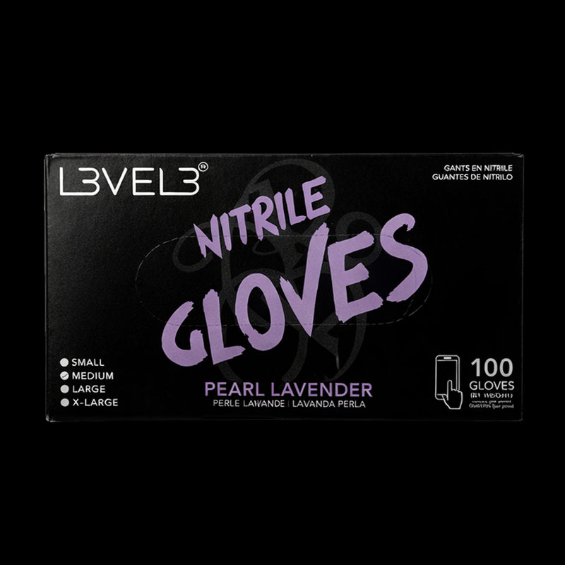 L3VEL3 Pearl Lavender Nitrile Gloves 100 Count Powder Free Gloves