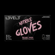 L3VEL3 Pearl Pink Nitrile Gloves 100 Count Disposable Gloves