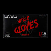 L3VEL3 Red-ish Nitrile Gloves 100 Count Disposable Barber Gloves