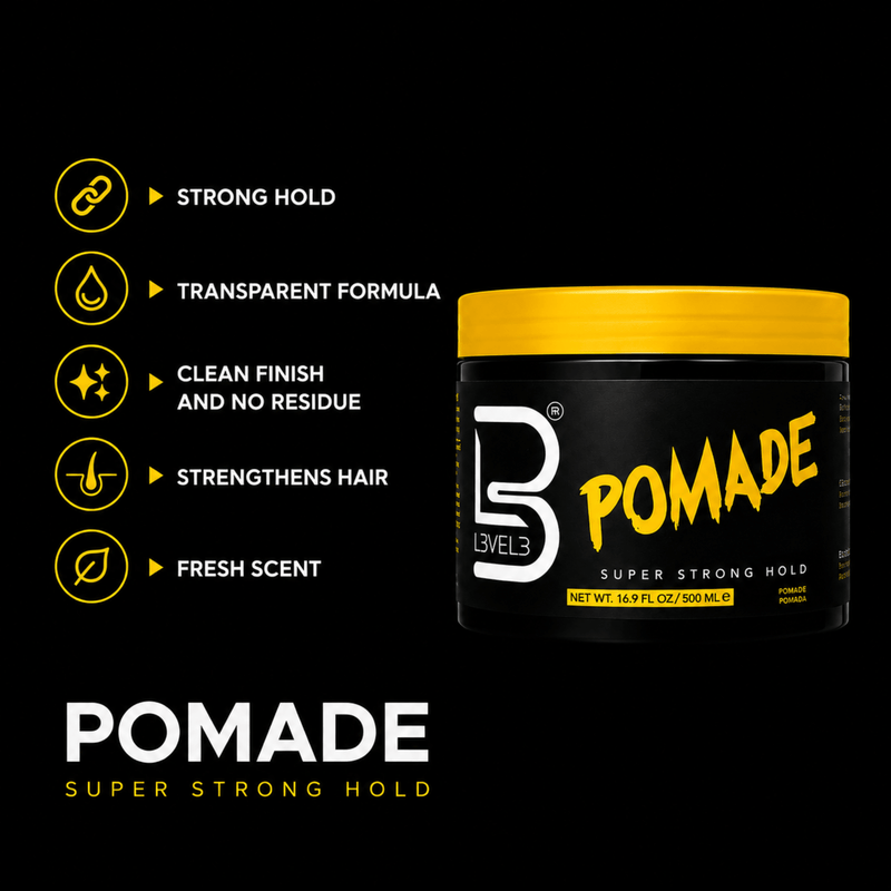 L3VEL3 Pomade with Strong Hold Clean Finish and Fresh Scent