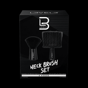 L3VEL3 Professional Neck Brush Set 2-Piece Barber Duster Brush Kit Main Packaging