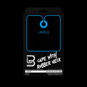 L3VEL3 Cape with Rubber Neck retail packaging, black box with blue trim graphic