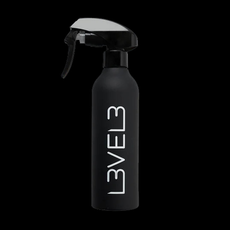 L3VEL3 rubberized spray bottle black fine mist barber water bottle