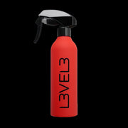 L3VEL3 red spray bottle rubberized barber fine mist hair spray bottle