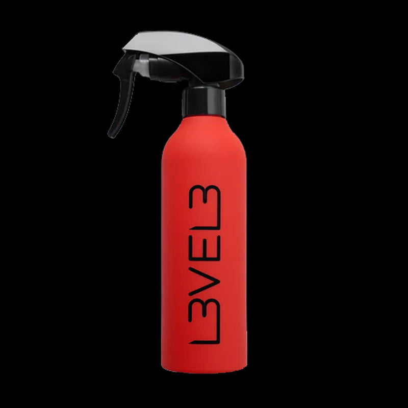 L3VEL3 red spray bottle rubberized barber fine mist hair spray bottle
