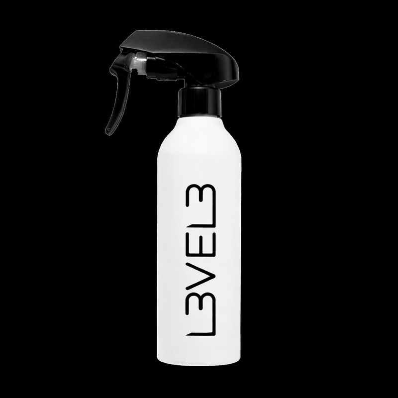 L3VEL3 Rubberized Spray Bottle – White fine mist barber bottle