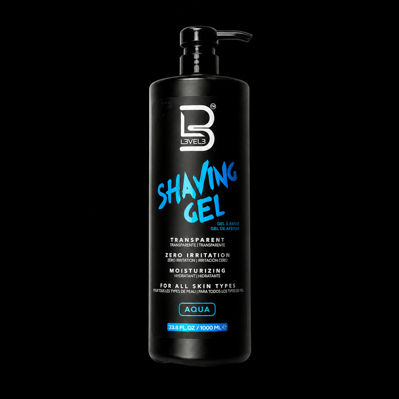 L3VEL3 Aqua shaving gel 1000ml barber size transparent shave gel for professional use