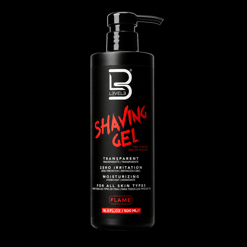 L3VEL3 Flame shaving gel 500ml professional barber shave gel for precise shaving