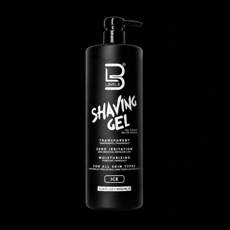 L3VEL3 Ice shaving gel 1000ml cooling shave gel for barbers and sensitive skin
