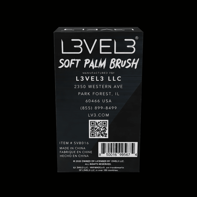 L3VEL3 Soft Palm Brush features and specifications