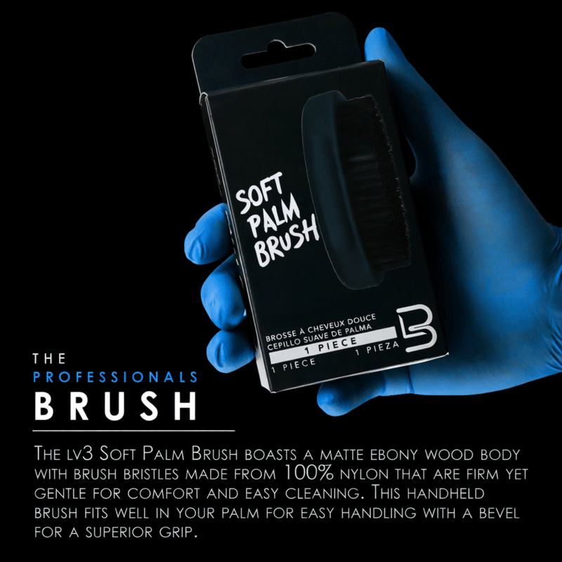 L3VEL3 Soft Palm Brush soft bristle wave brush front view