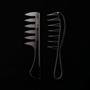 L3VEL3 styling comb set 2 piece professional barber combs on black background for detangling and styling