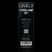 L3VEL3 styling comb set 2 piece packaging back showing product details and specifications