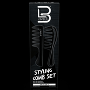 L3VEL3 styling comb set 2 piece packaging front professional barber comb set