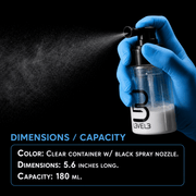 L3VEL3 Powder Spray Bottle Dimensions and 180ml Capacity