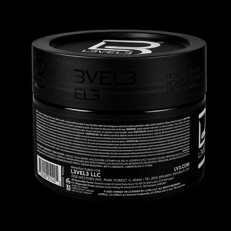 L3VEL3 Tinted Gel Black Back Label Close Up