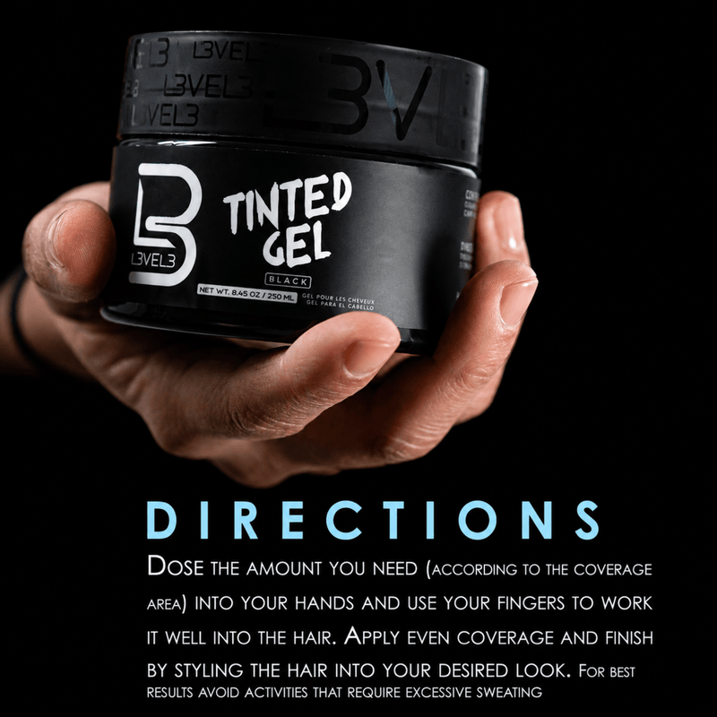 L3VEL3 Tinted Gel Black Application Directions for Best Results