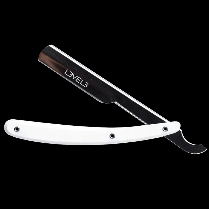 L3VEL3 White Turkish Razor Holder barber straight razor handle shaving tool