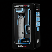 BaBylissPRO hair trimmer packaging with product inside on a black background