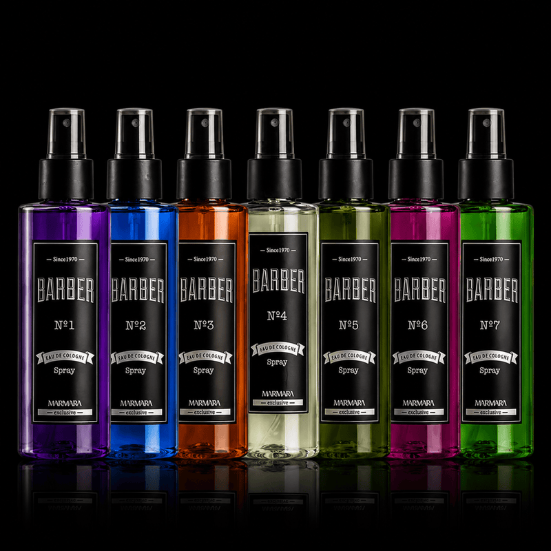 Marmara Barber Aftershave Cologne Collection Featuring No.1 Through No.7 Fragrances Available at Primos Barber Supply