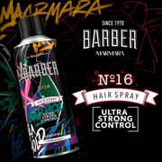 Marmara Barber Hair Spray No.16 Ultra Strong Control Professional Styling Formula Available at Primos Barber Supply