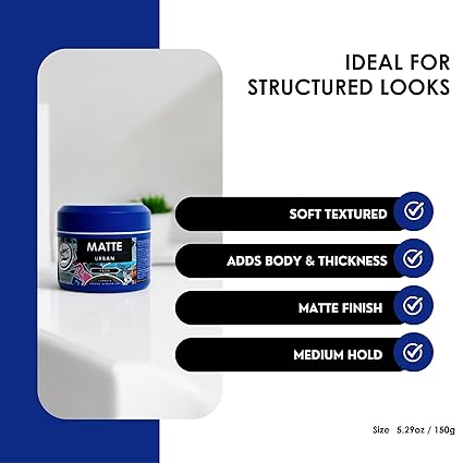 Matte paste hair styling features soft texture matte finish medium hold barber styling product Primos Barber Supply
