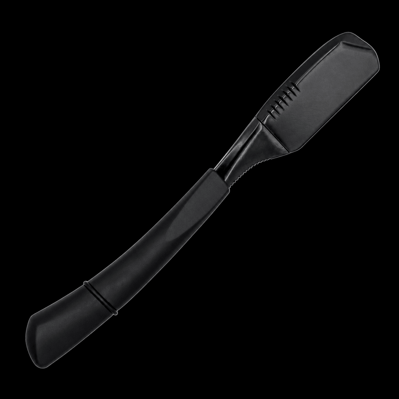 Black spatula on a white background