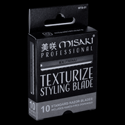 Misaki Texturize Styling Blade packaging on a black background
