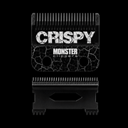 Crispy Monster Clippers comb and clipper head on a black background