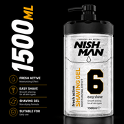 Nishman After Shave Gel 6 Fresh Active Formula Suitable for All Skin Types Available at Primos Barber Supply