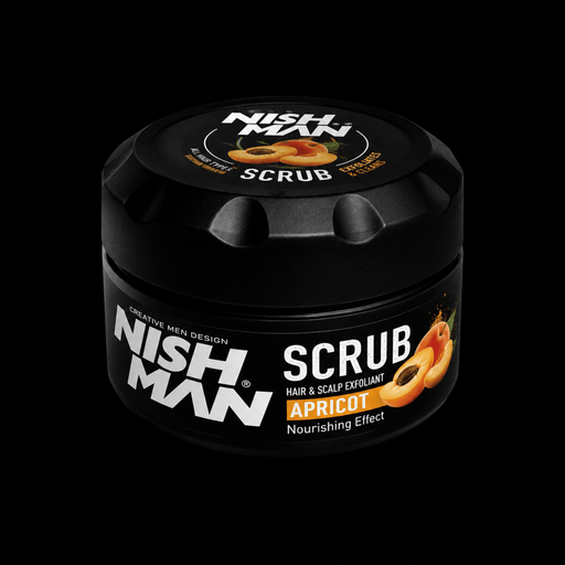 Nishman Apricot Face and Scalp Scrub Nourishing Exfoliating Formula Available at Primos Barber Supply