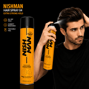 Nishman Hair Spray 04 Easy Application Formula for Long Lasting Hairstyles Available at Primos Barber Supply
