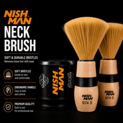 Nishman Neck Brush 974S Professional Quality Neck Duster for Barbers and Stylists Available at Primos Barber Supply