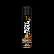 Nishman Pro Mech Hair Spray Gold Temporary Hair Color Spray for Bold Metallic Gold Styles Available at Primos Barber Supply
