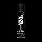 Nishman Pro Mech Hair Spray Black Temporary Hair Color Spray Available at Primos Barber Supply