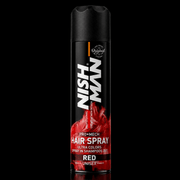Nishman Pro Mech Hair Spray Red Temporary Hair Color Spray Available at Primos Barber Supply