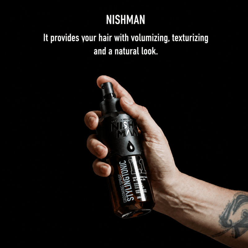 Nishman Styling Tonic L1 Easy Application Spray for Texturizing and Volumizing Hair Available at Primos Barber Supply