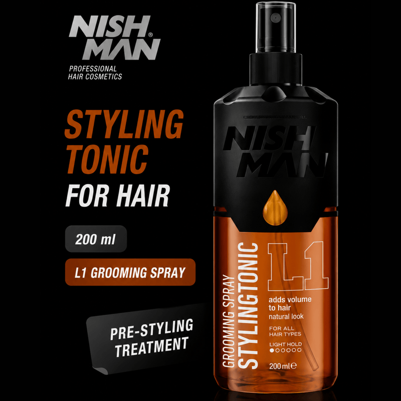 Nishman Styling Tonic L1 Pre Styling Treatment for Professional Hair Grooming Available at Primos Barber Supply