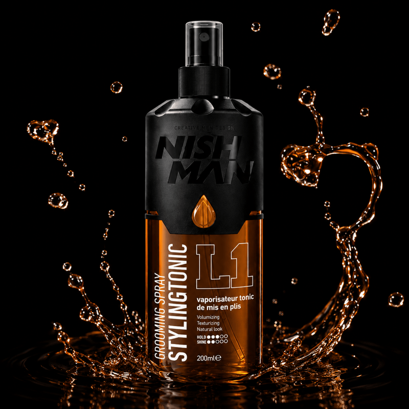 Nishman Styling Tonic L1 Professional Grooming Spray Product Showcase Available at Primos Barber Supply