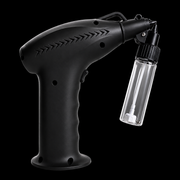 NoClogg AirBrush 2.5 rear view with attached clear product bottle