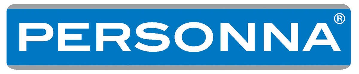Personna logo on a blue background