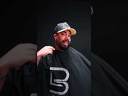 L3VEL3 Barber Cape with Rubber Neck Video Demonstration Showing Professional Use Available at Primos Barber Supply