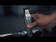 Wahl Hi Viz trimmer in hand barber using cordless trimmer for lineup and detailing demo video