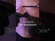 Red Pro Groomane beard and lineup color enhancement demo using airbrush for sharp barber lineups