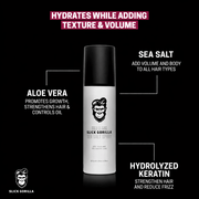 Primos Barber Supply Slick Gorilla Sea Salt Spray with aloe vera hydrolyzed keratin and sea salt for texture hydration volume and stronger hair