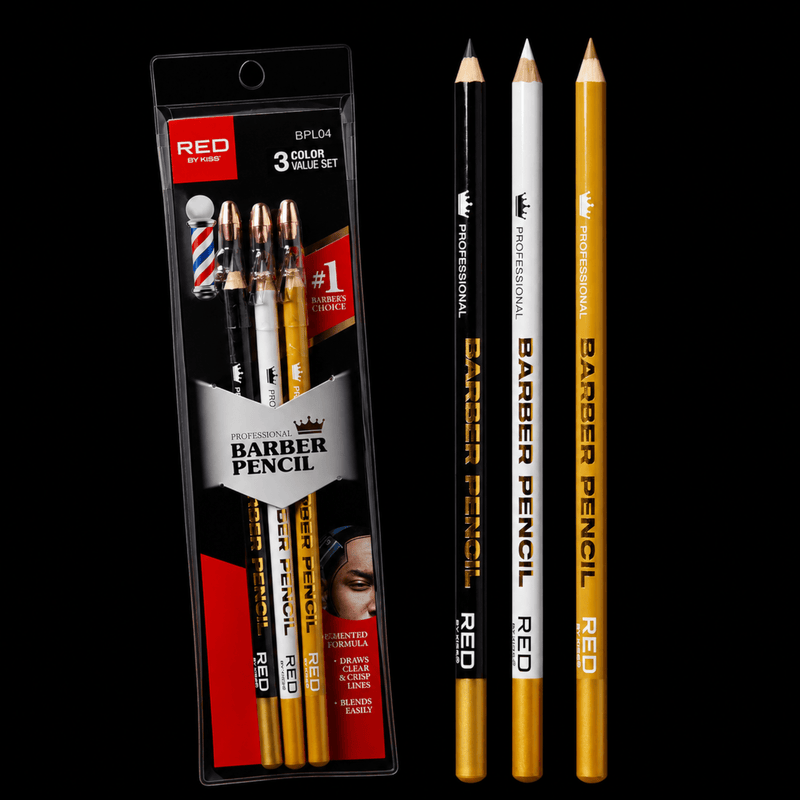 Red by Kiss Barber Pencil Liner 3 Piece Set for beard lines hairlines and eyebrow definition available at Primos Barber Supply