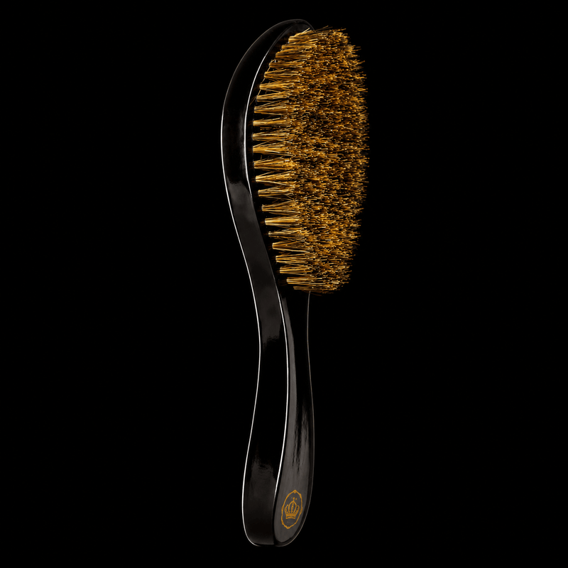 Side view of RED by KISS BR16 curved medium soft boar bristle wave brush