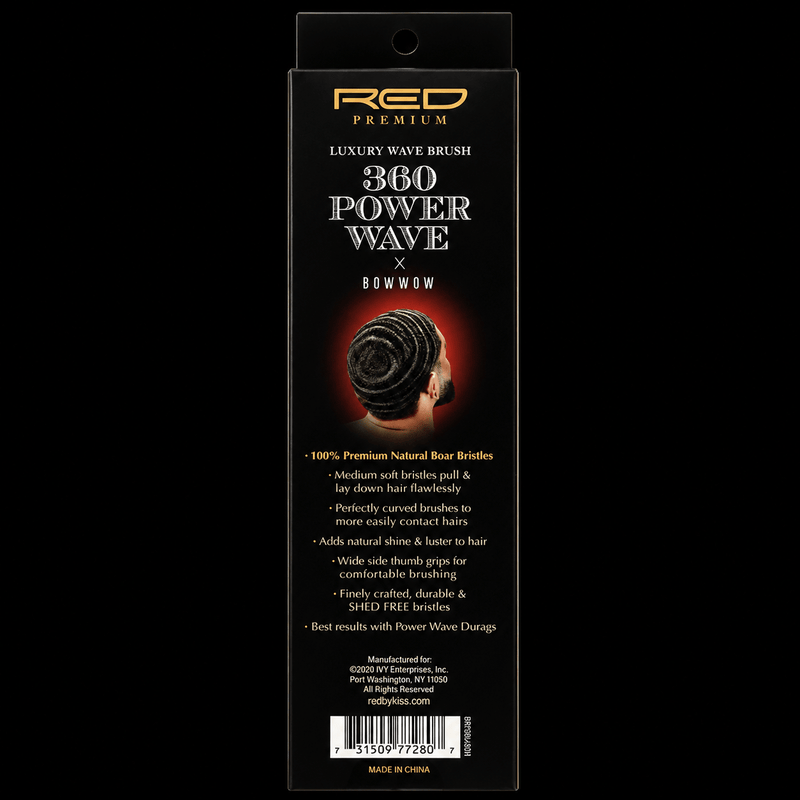 Back packaging of RED by KISS BR16 medium soft boar wave brush with product details