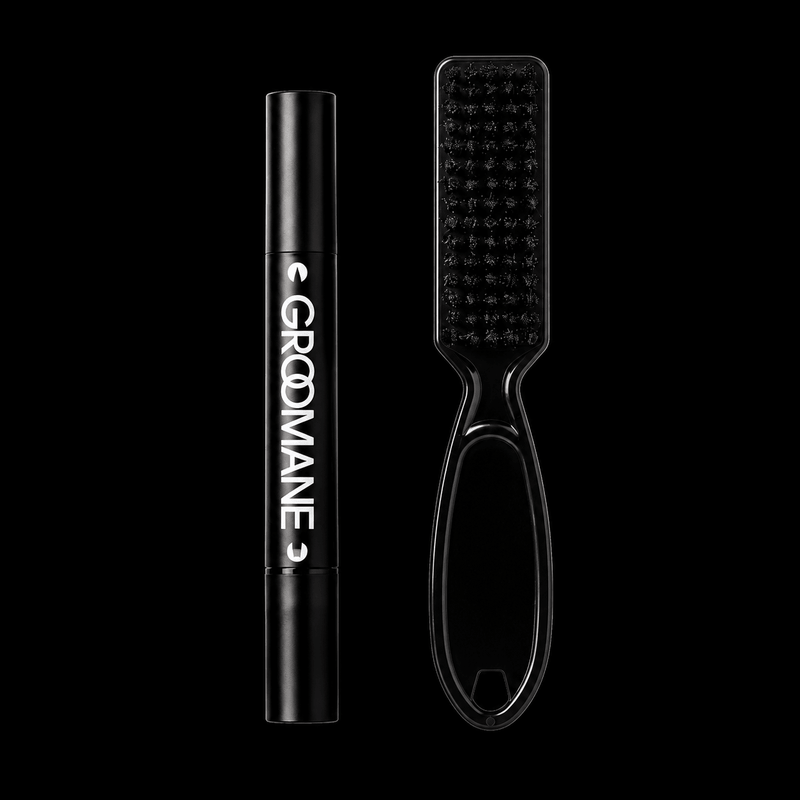 RED by KISS Groomane Dual-Tip Beard Filling Pen with beard brush accessory