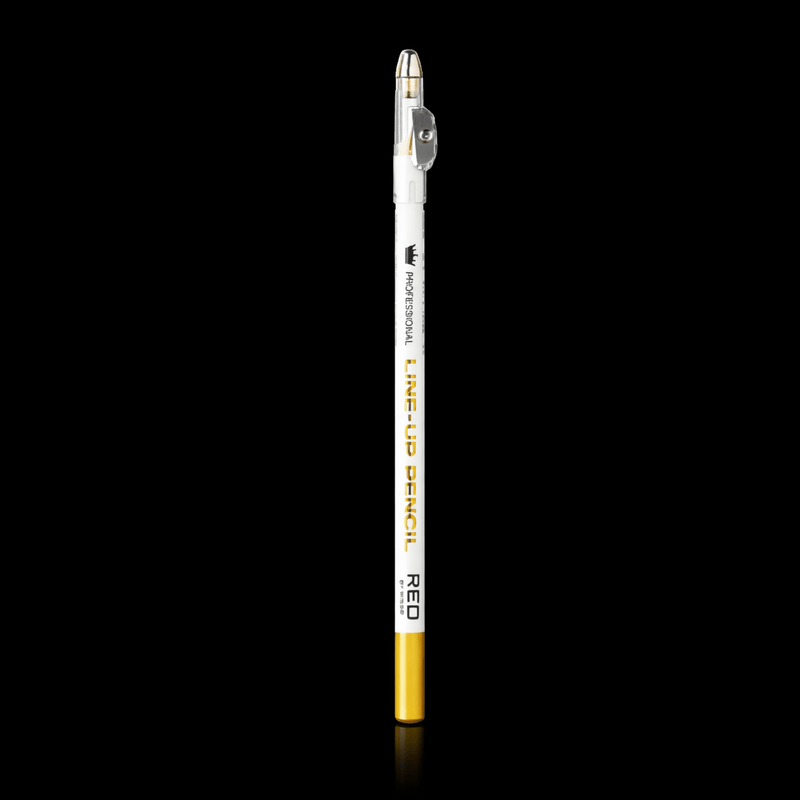 pencil with white casing and gold tip on a black background
